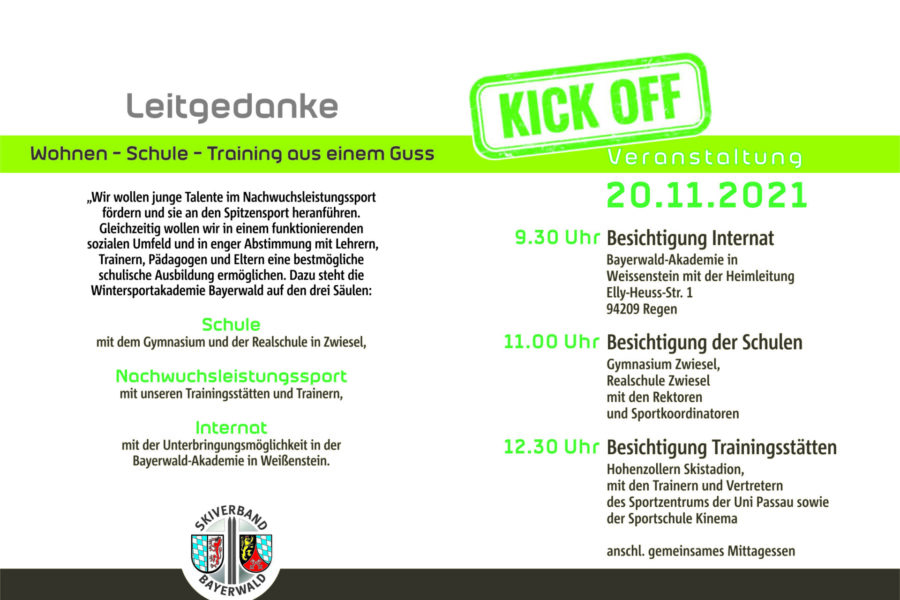 Kick-Off Veranstaltung zur Wintersportakademie Bayerwald (WAB)  Die Chance für den Nachwuchs im Wintersport