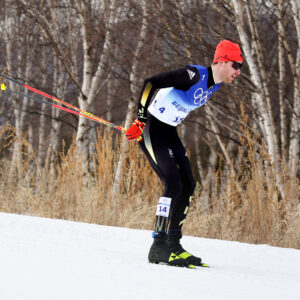 ZHANGJIAKOU, CHINA - FEBRUARY 11: Albert Kuchler of Team Germany competes during Men's Cross-Country Skiing 15km Classic on Day 7 of  Beijing 2022 Winter Olympics at The National Cross-Country Skiing Centre on February 11, 2022 in Zhangjiakou, China. (Photo by Maja Hitij/Getty Images)