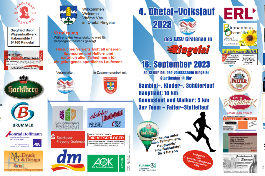 Einladung des WSV Grafenau zum Ohetallauf am 16.09.2023