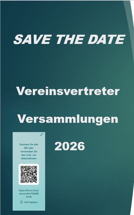 SAVE THE DATE Vereinsvertreter Versammlung 2026