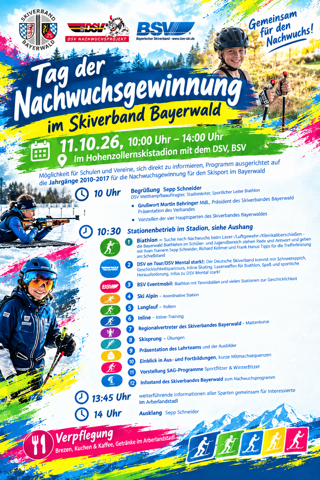 Skiverband sucht gemeinsam mit DSV und BSV Nachwuchstalente   Großes Event für Kinder, Jugendliche, Vereine und Schulen im  Hohenzollern-Skistadion